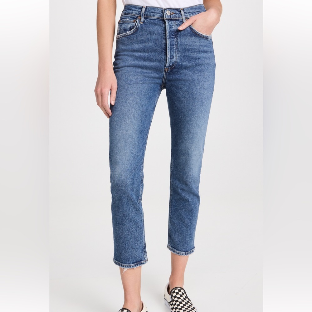 Riley High Rise Straight Crop Jeans, Size 23, Color: Silence